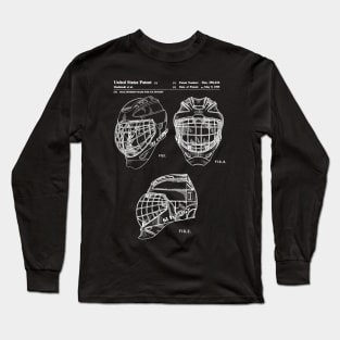 Hockey Goaltender Mask Patent White Long Sleeve T-Shirt